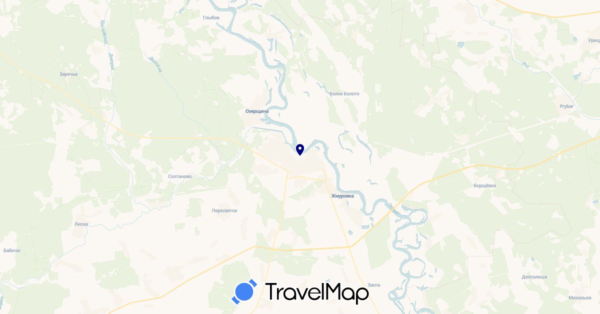 TravelMap itinerary: driving in Belarus (Europe)